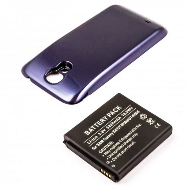 Samsung Galaxy S4, Samsung GT-I9500 Nachbau Akku 5200mAh mit blauem Zusatzdeckel und NFC