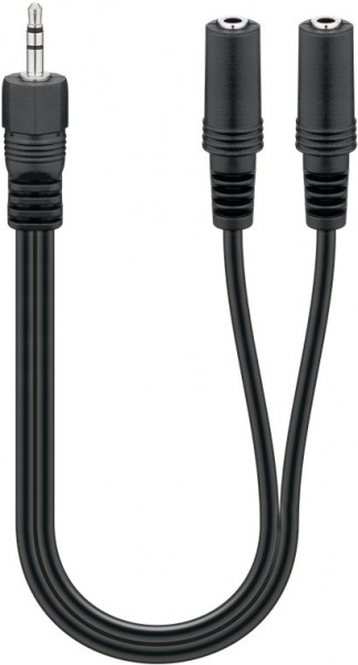 Goobay Audio Y-Adapterkabel (3,5 mm stereo) - Klinke 3,5 mm Stecker (3-Pin, stereo) > 2x Klinke 3,5 mm Buchse (3-Pin, stereo)
