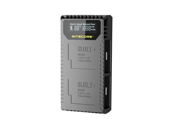 Nitecore Ladegerät UGP5 USB-Ladegerät mit LCD-Display für GoPro HERO 5 Black Akkus