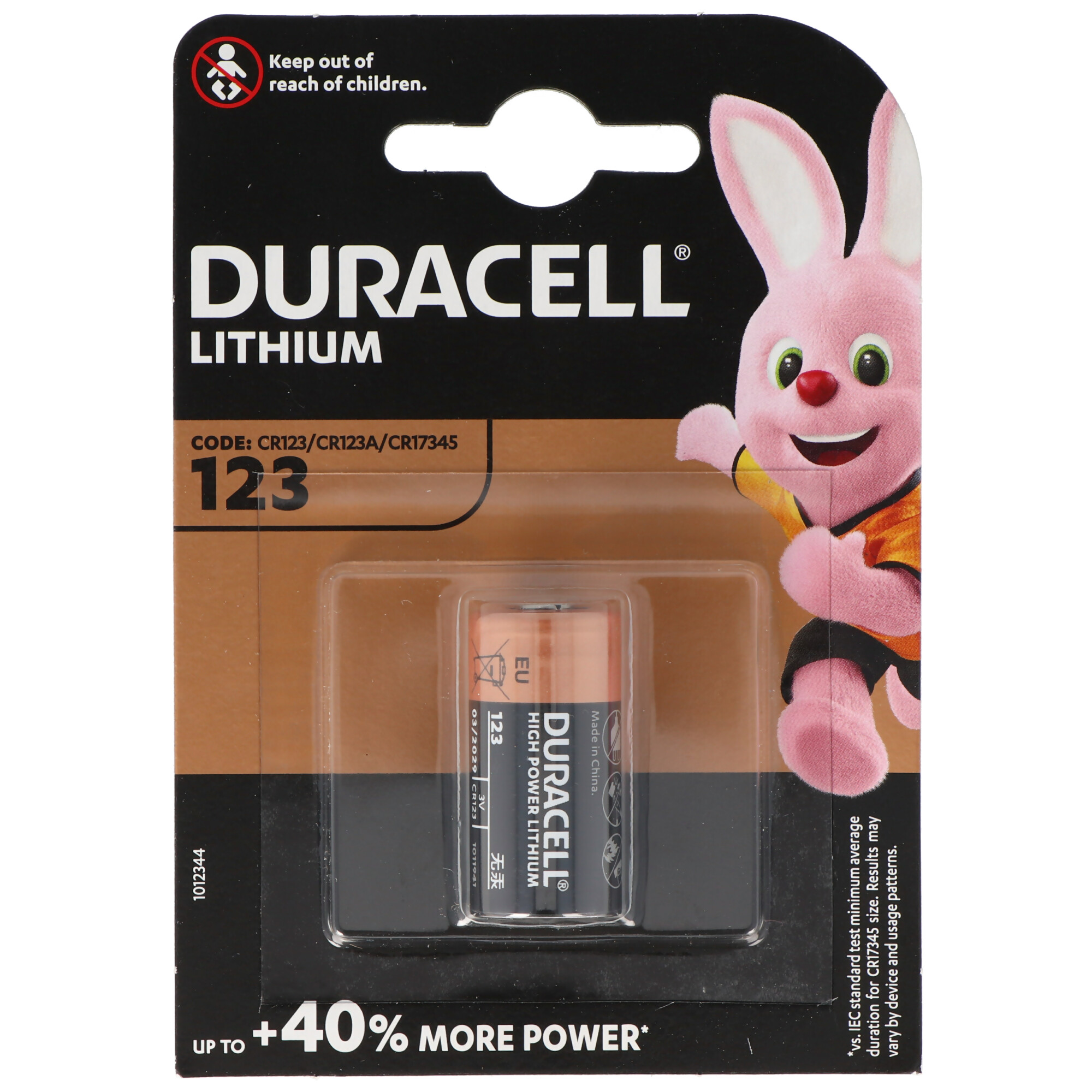 Procell 3V Lithium Batterie 123 DL123A/CR123A/CR17345-1550mAh 4 Stück 