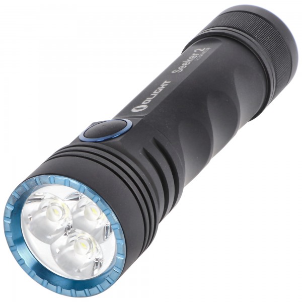 Olight Seeker 2 LED-Taschenlampe, max. 3000 Lumen, drei LEDs, inklusive 21700 5000mAh Li-Ion Akku und magnetisches Ladekabel