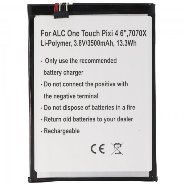 Akku passend für Alcatel One Touch Pixi 4 6 7070X TLp035AJ Li-Polymer 3,8V 3500mAh 13,3Wh