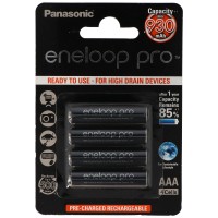 Panasonic eneloop Pro Micro 1,2V AAA LR03 BK-4HCCE/4BE Akku und AccuCell Akkubox AAA