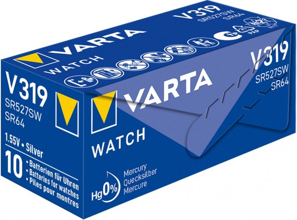 Varta SR64 (V319) - Silberoxid-Zink-Knopfzelle, 1,55 V Uhrenbatterie