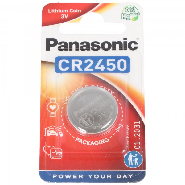 Panasonic CR2450 Lithium Batterie IEC CR 2450 EL, 5410853014355 CR-2450EL/1B