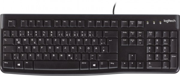 Logitech Tastatur K120, USB, schwarz DE, Business