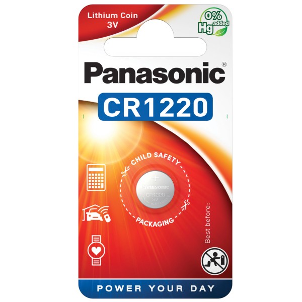 Panasonic CR1220 Lithium Batterie passend für die Batterien blueCompact zum Winkhaus Schließmechanismuss