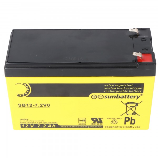 Sun Battery SB12-7.2V0 Akku, 12V 7,2Ah, 7.2-12L, AGM Bleiakku