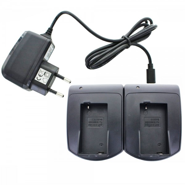 2fach Schnell-Ladegerät passend für den Sennheiser BA2015 Akku inklusive Micro-USB Ladekabel 2A, ohne Akkus