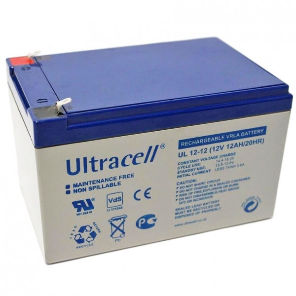 Ultracell UL12-12 Blei Akku 12 Volt mit 12Ah, mit 4,8mm Faston Steckkontakten