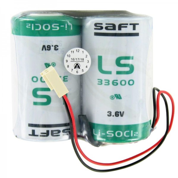 Saft F1x2 LS 33600 mit Futabastecker und Kabel