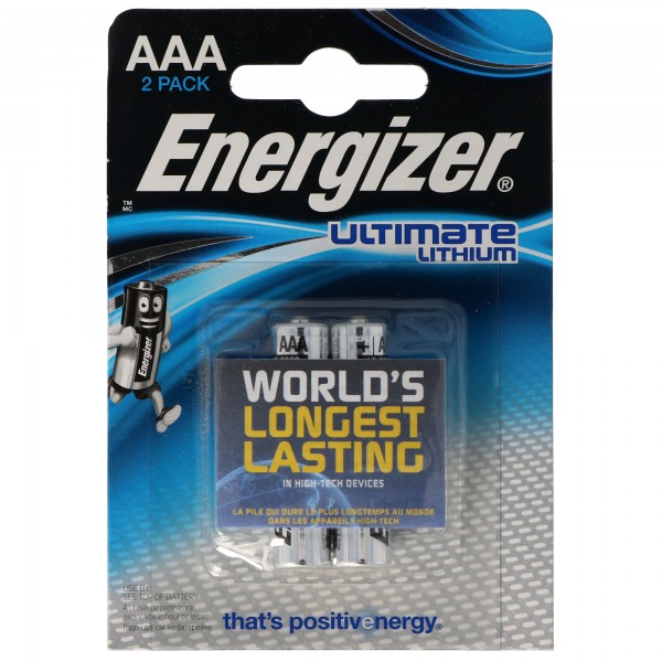 Energizer L92 Lithium Batterie AAA, 1,5 Volt 1260mAh 2er Blister