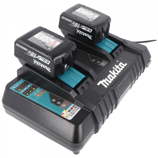 Makita Power Source Kit Li 18V mit 2x BL1860B Akku 6,0Ah + DC 18 SH Doppelladegerät 199484-8