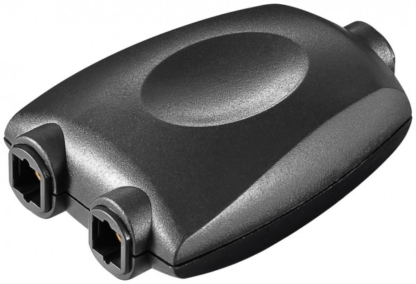 Goobay TOSLINK Digital Audio-Splitter 1 auf 2, schwarz - Toslink-Kupplung > 2x Toslink-Kupplung