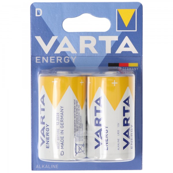 Varta Energy Batterie Alkaline, Mono, D, LR20, 1.5V 2er Pack