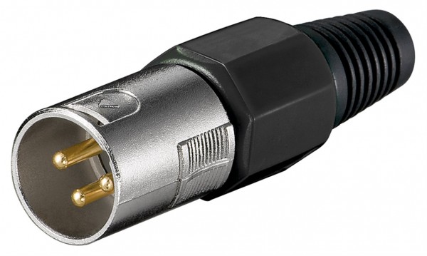 Goobay Mikrofonstecker, 3 Pin - mit vergoldeten Kontakten und geschraubter Zugentlastung