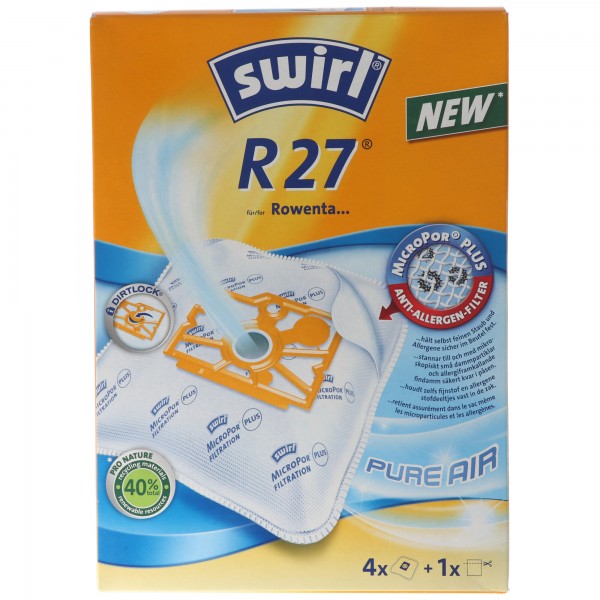 Swirl Staubsaugerbeutel R27 MicroPor Plus für Rowenta Staubsauger