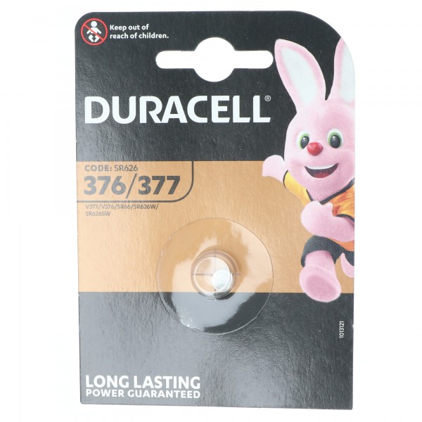 Duracell Batterie Silver Oxide, Knopfzelle, 376/377, SR66, 1.5V Watch, Retail Blister (1-Pack)