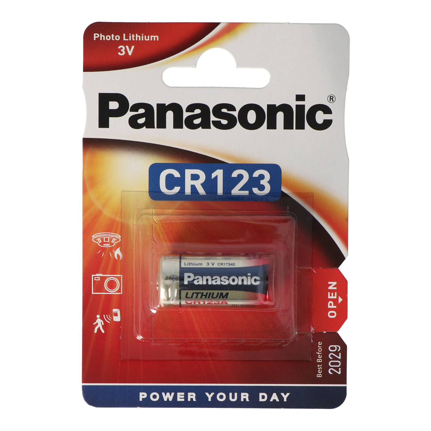 1 x Panasonic CR123A Foto Lithium CR123 Knopfzelle Battterie 12V im 1er Blister 