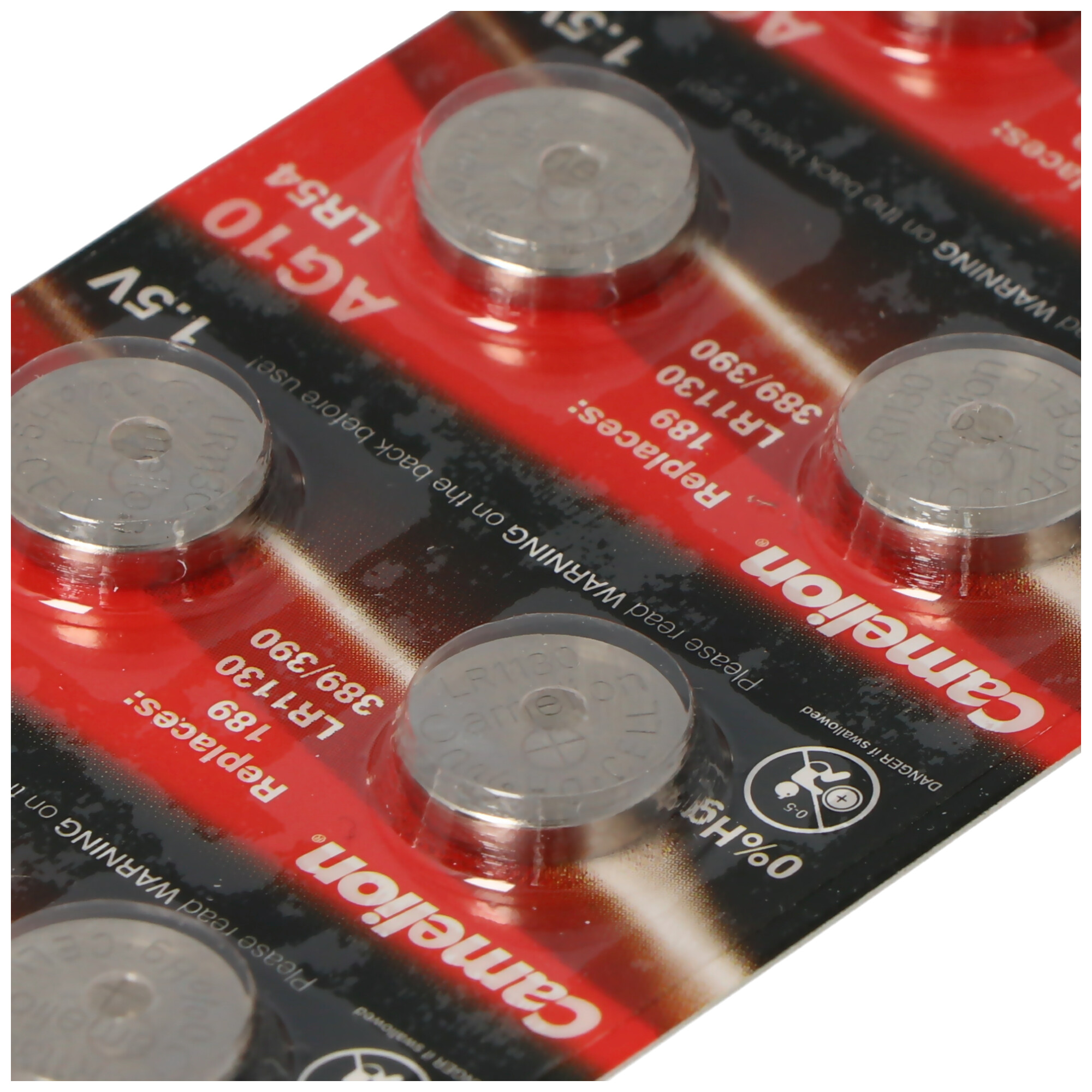10 x Knopfzellen Alkaline Uhrenbatterien AG10 L1130 LR54 189 V10-0%HG VINIC 