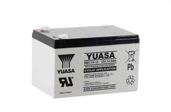Yuasa REC14-12 12V 14Ah Yuasa Cyclic VRLA Akku, geringe Selbstentladung, optimiert für zyklischen Anwendungen