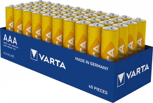 Varta Batterie Alkaline, Micro, AAA, LR03, 1.5V Longlife, Tray (40-Pack) |  Micro AAA LR03 | Standard Batterien | Batterien | Akkushop