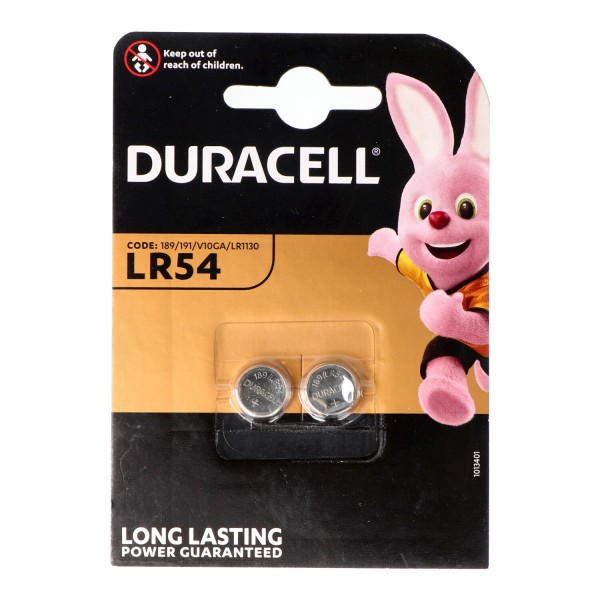 Duracell Knopfzelle LR54, AG10, LR54, LR1130, 189, RW89, 2er Blister