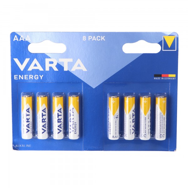 Varta Energy Batterie Alkaline, Micro, AAA, LR03, 1.5V 8er Pack