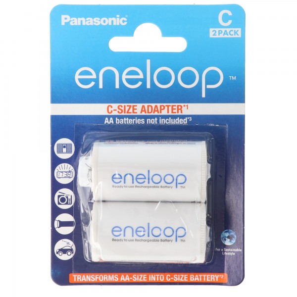 Panasonic eneloop Standard Baby C Adapter BQ-BS2E/2E, 5410853052845