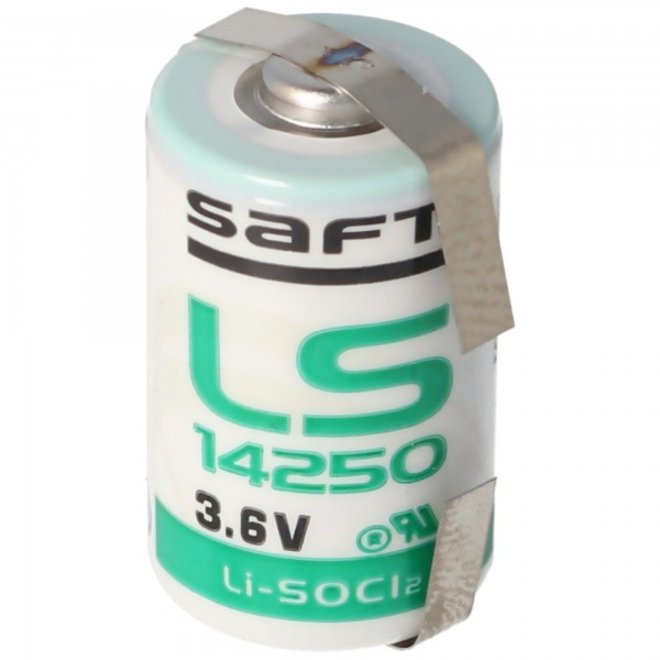 SAFT LS14250CNR Lithium Batterie, Size 1/2 AA, Lötfahnen U-Form