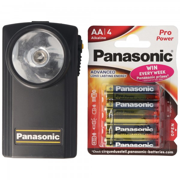 Panasonic PowerMax3 Spar-Pack Mignon/AA mit einfacher Taschenlampe