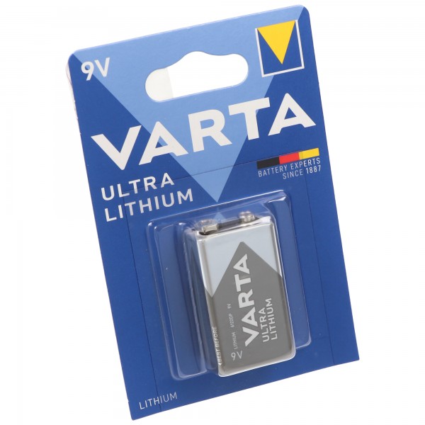 Varta Lithium Batterie 9 Volt, U9VL, 6AM6, Varta 6122 E-Block