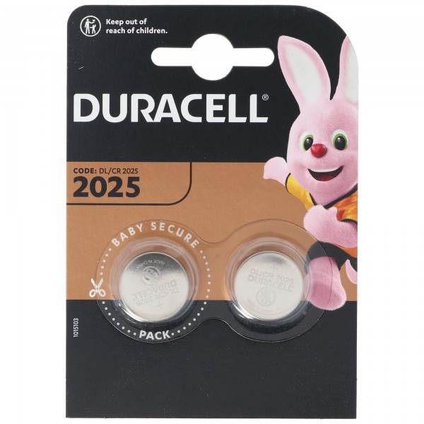Duracell DL2025, CR2025 2er Blister 3 Volt Lithium Batterie