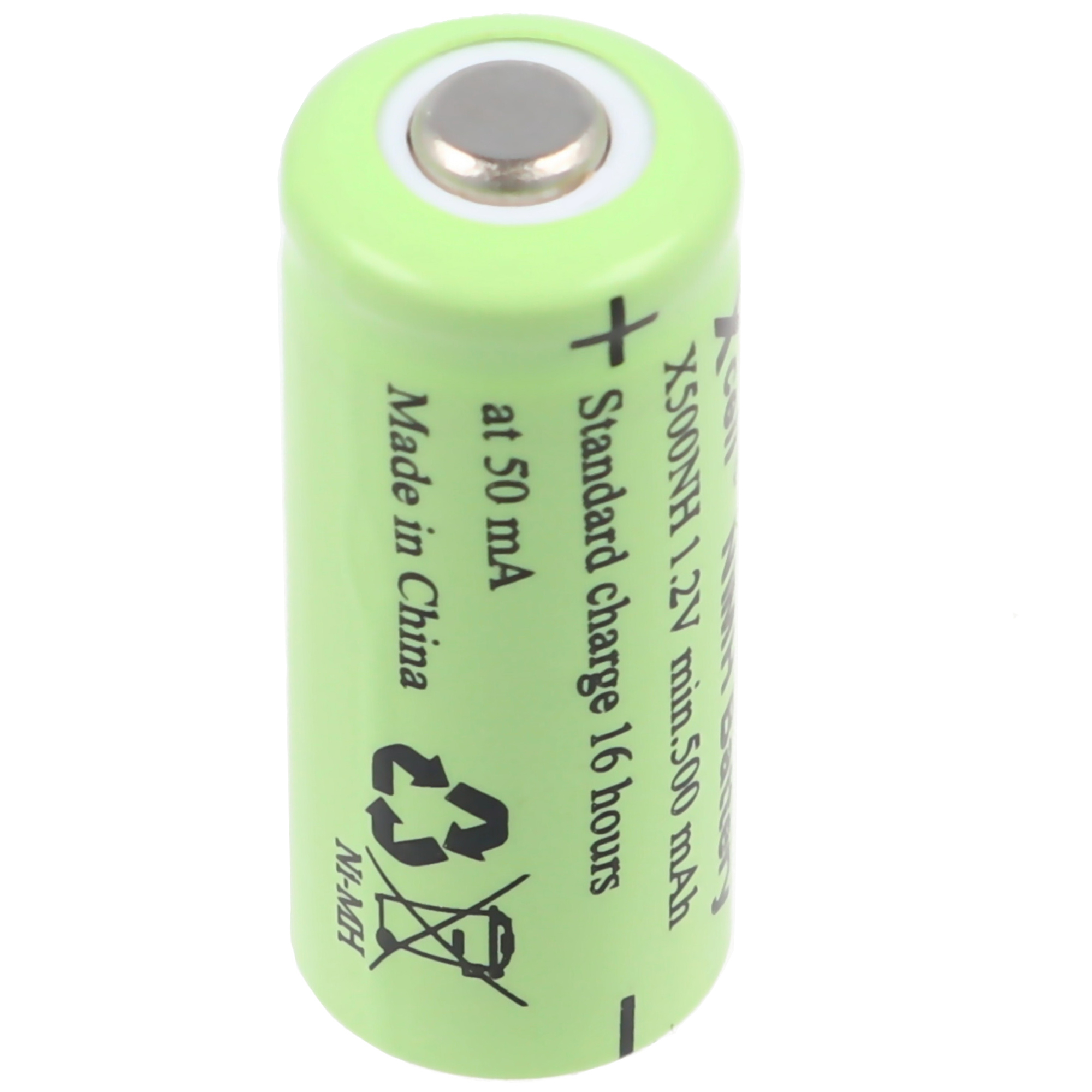Weiße Farbe 2 pcs Ni-Cd 1.2V 2/3AA 600mAh wiederaufladbare batterie NiCd Akkus