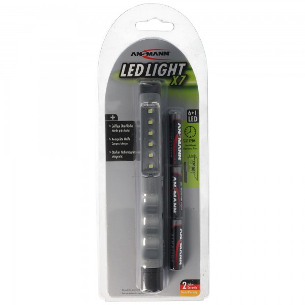 Ansmann LED-Leuchtstift X7 inklusive 3 AAA Micro Batterien, Mini Inspektion Light X7