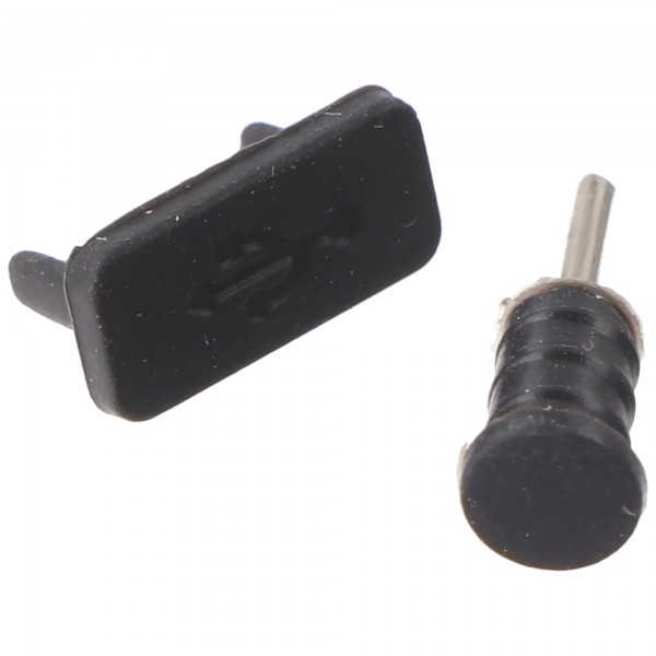AccuCell Staubschutz-Kappen Set für USB Type C (USB-C) &  Kopfhörer-Anschluss schwarz, Kabel / Adapter, Kabel, TV, Musik und  Zubehör