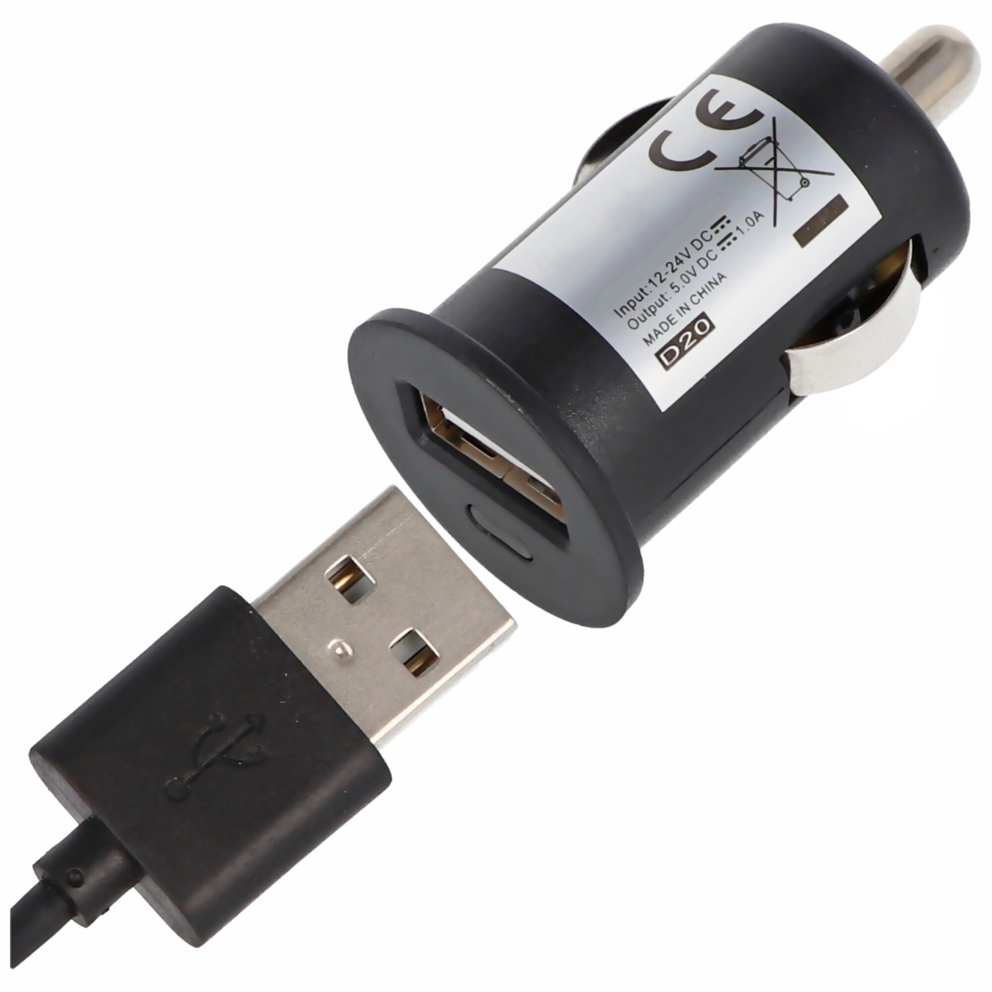 KFZ 019004: KFZ - USB-Ladebuchse, 12 - 24V, 5V - 2,1A, Einbau, mit Deckel  bei reichelt elektronik