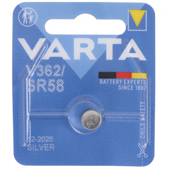 Varta Batterie Silver Oxide, Knopfzelle, 362, SR58, 1.55V Electronics, Retail Blister (1-Pack)