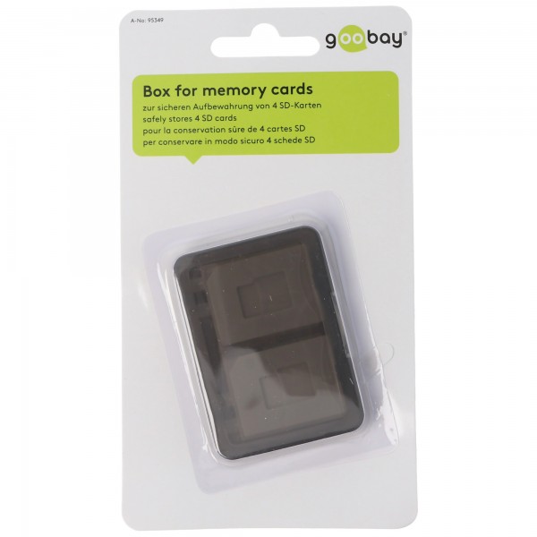 Aufbewahrungsbox für bis zu 4x SD Speicherkarten