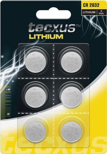 Tecxus CR2032 - Lithium-Knopfzelle, 3 V