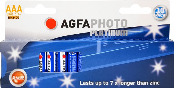 Agfaphoto Batterie Alkaline, Micro, AAA, LR03, 1.5V Power, Retail Blister (10-Pack)
