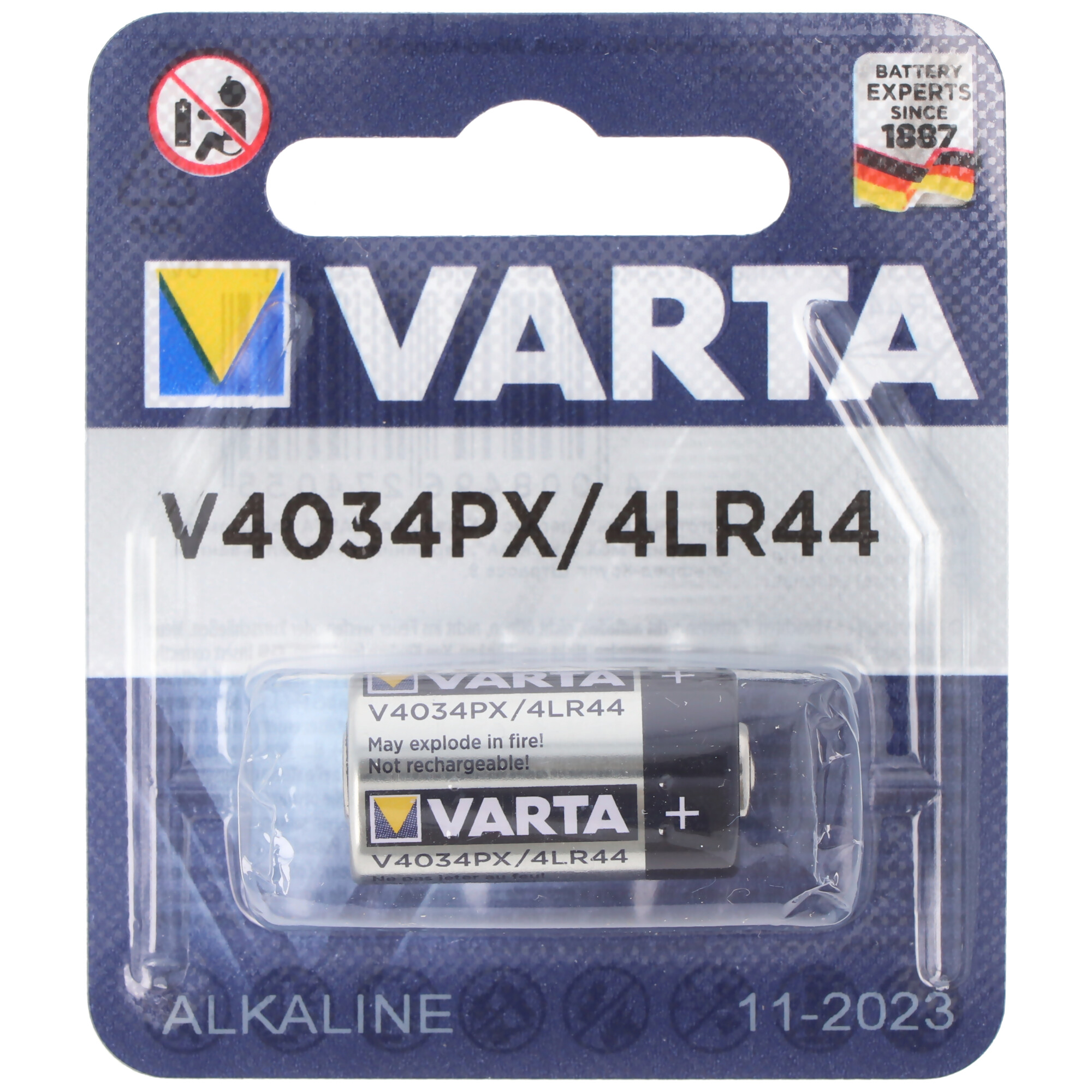 2 x Varta V4034PX 6V Foto Batterie 4LR44 PX28A 4SR44 A544-170mAh 