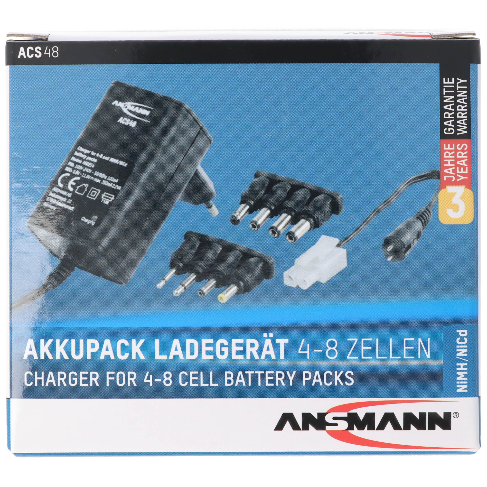 Ansmann cargador acs48 1001-0024 para 4,8-9,6 voltios batería Packs 