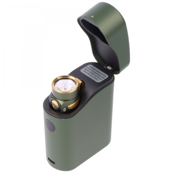 Olight Baton 4 Premium Edition grün, LED-Taschenlampe mit Ladecase, ultra-kompakt und leistungsstark, 1300 Lumen
