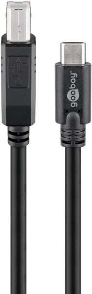 Goobay USB-C™ auf B Kabel, schwarz