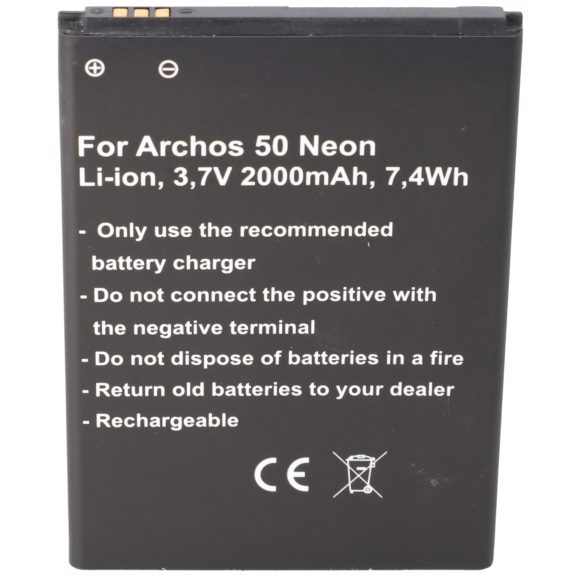 Archos Akku für Smartphone Archos Typ AC50NE 3,7V 2000mAh/7,4Wh Li-Ion Schwarz 