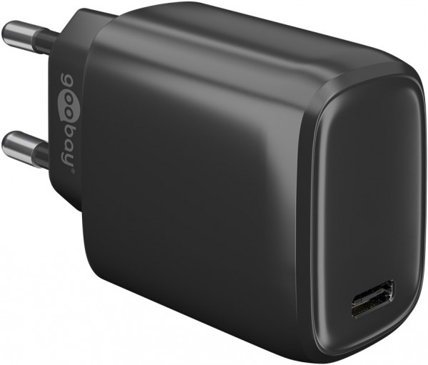 Goobay USB-C™ PD Schnellladegerät (20 W) schwarz - 1x USB-C™-Anschluss (Power Delivery) - schwarz