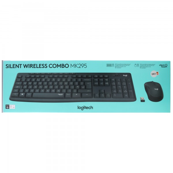 Logitech Tastatur/Maus Set MK295, Wireless, grafit Silent, DE, Optisch, 1000 dpi, Retail