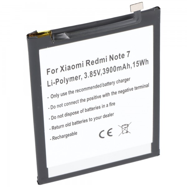 Akku passend für Xiaomi Redmi Note 7, Li-Polymer, 3,85V, 3900mAh, 15Wh, built-in, ohne Werkzeug