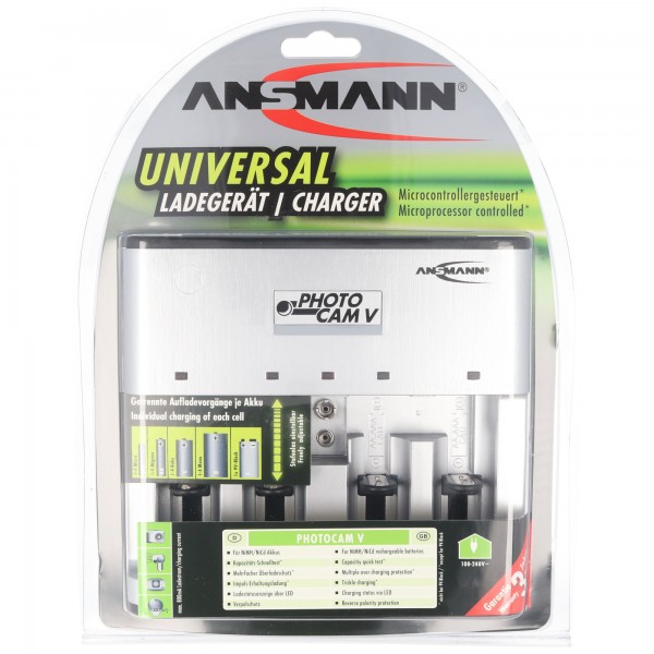 Ansmann Photocam V Universal Ladegerät für 1-4 NiMH 1,2 Volt Akkus